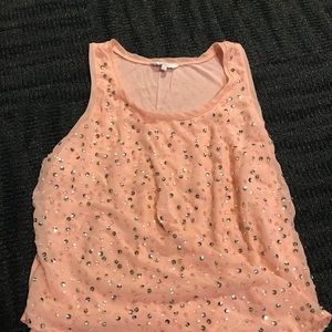 Pink sequin tank top